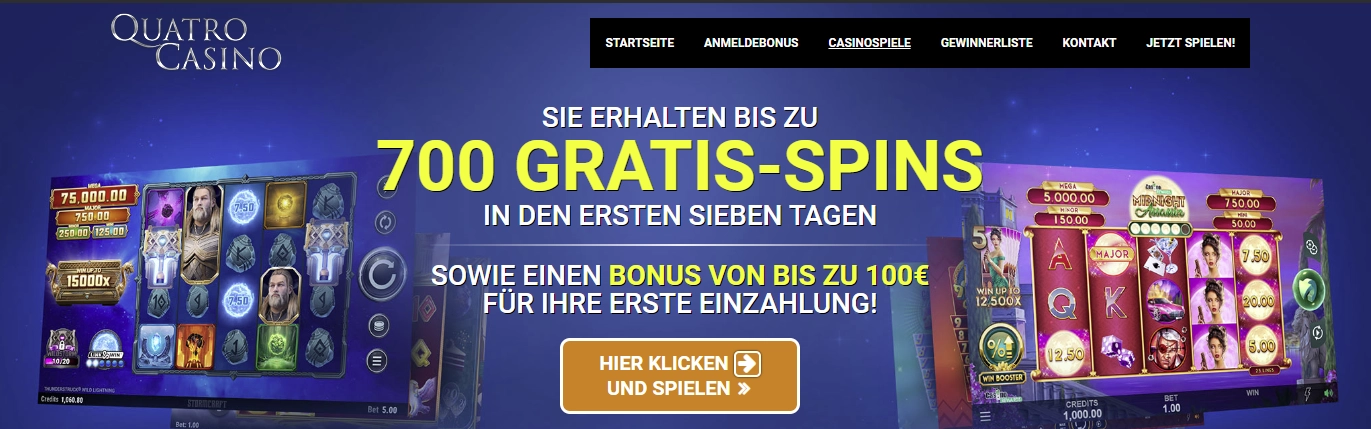 Spielauswahl im Quatro Casino